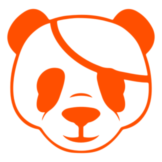 Pirate Panda Decal (Orange)